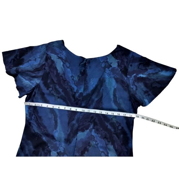 Soft Sorrundings womens blue marble print flutter sleeve casual maxi dress sz M - Picture 12 of 13